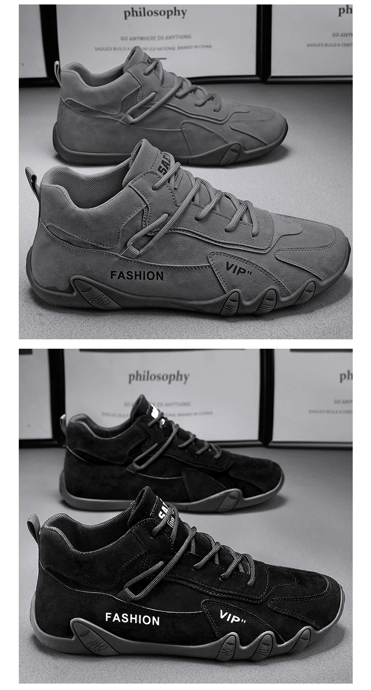 New Sports Leisure Walking Men's Shoes Work Wearresistant Hightop