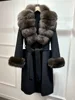 Black + dark coffee fox fur + cuff fur