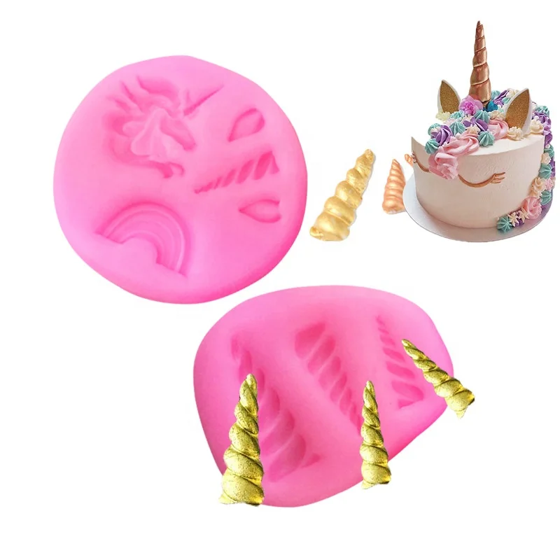 Silicone Unicorn Horn Fondant Mold Cake Chocolate Baking Decorating Mould Tool B Silicone Unicorn Horn Fondant Mold Cake Chocolate Baking Decorating Mould Tool B