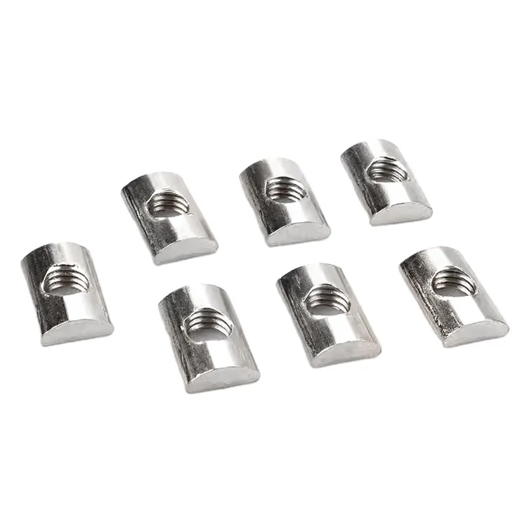 Aluminum Profile Fastening Accessories, Semi-circular Nut, M6 M8 High Hardness bar Nut for Aluminum Profile Rear Installation