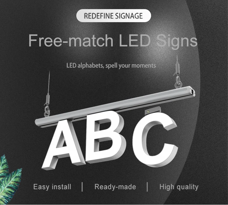 Abcmix DIY Top Track LED Light Letters ABS Sign Light Box with Dimmable 2-Year Warranty for Office Christmas Promotion
