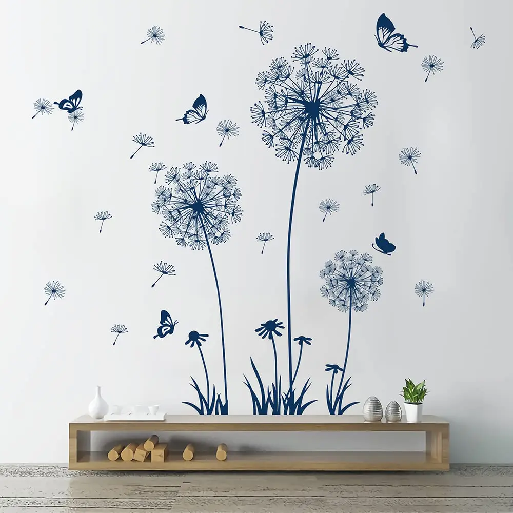 Wholesale Custom Colored Flowers Wall Stickers Romantic Flower