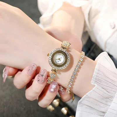 Luxury Diamond Women Wrist Watches Bling Elegant Ladies Gold Hip Hop Iced  Out Watches - Main Image