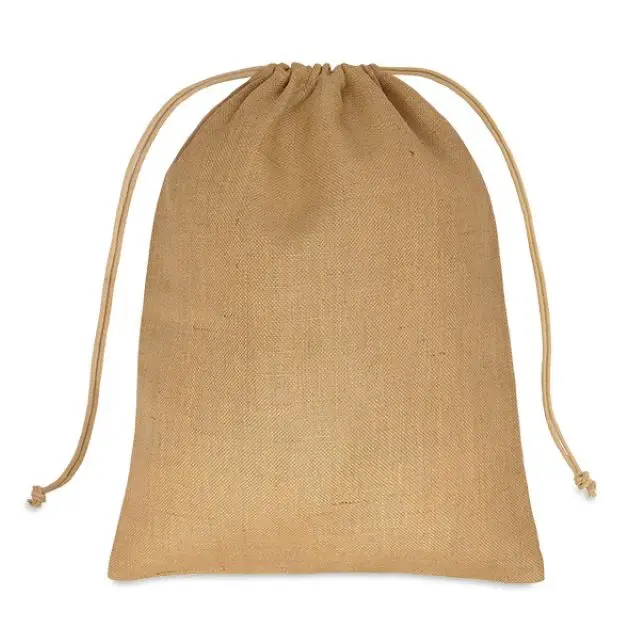 Custom Small Printing Jute Burlap Drawstring Bag Jute Muslin Pouch Jute  Bags Drawstring Pouch for Online Sale for Pouch
