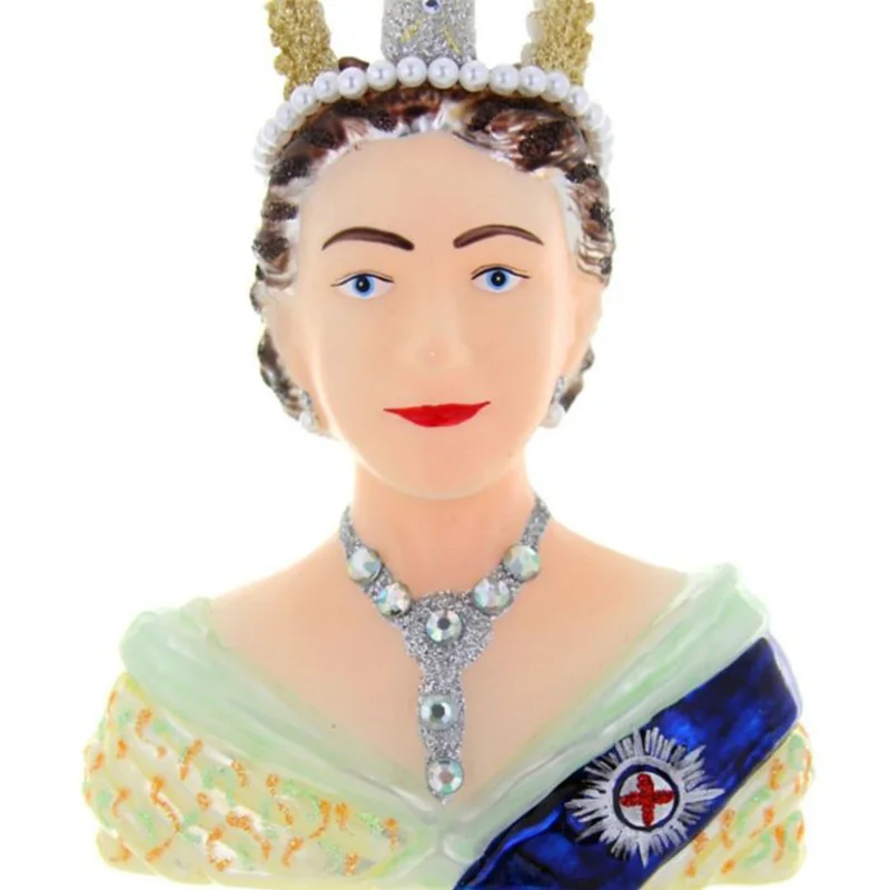 Customized mouth blown hand painted glass queen celebrity famous human figurines crafts for Christmas tree ornament personalised supplier