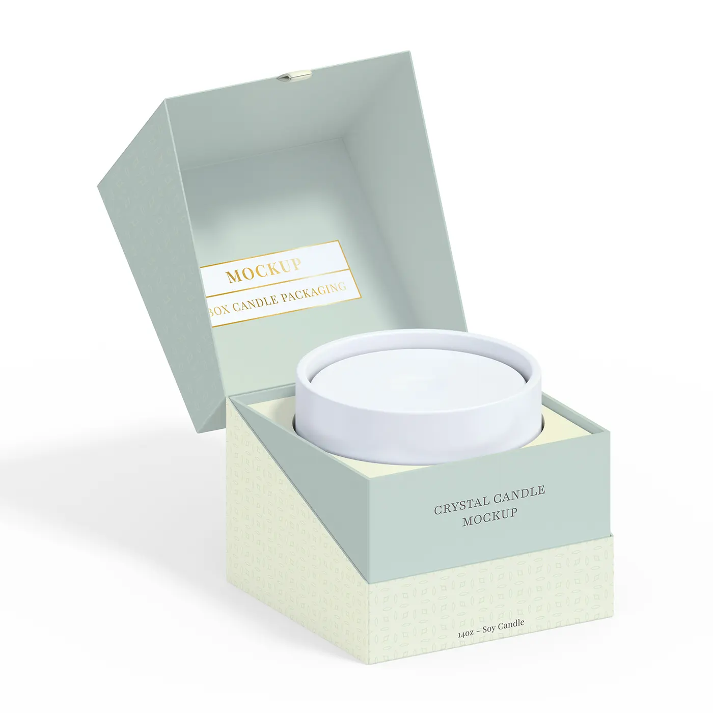 Customized Luxury New Design Printed Cardboard Perfume Packaging Scented Candle Clamshell Gift Box