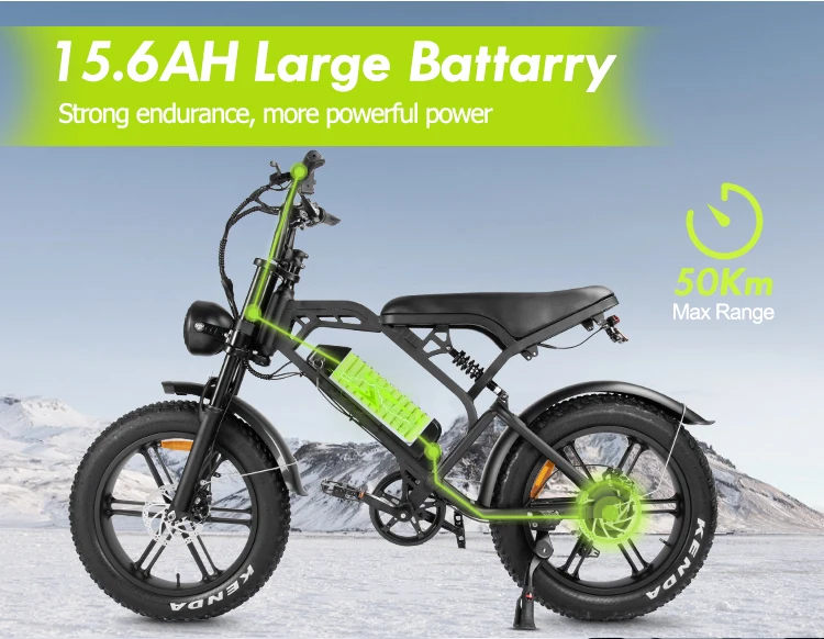 Winter Sales V20 Electric Bicycle 750w 20inch Fat Tire Ebike Cheap