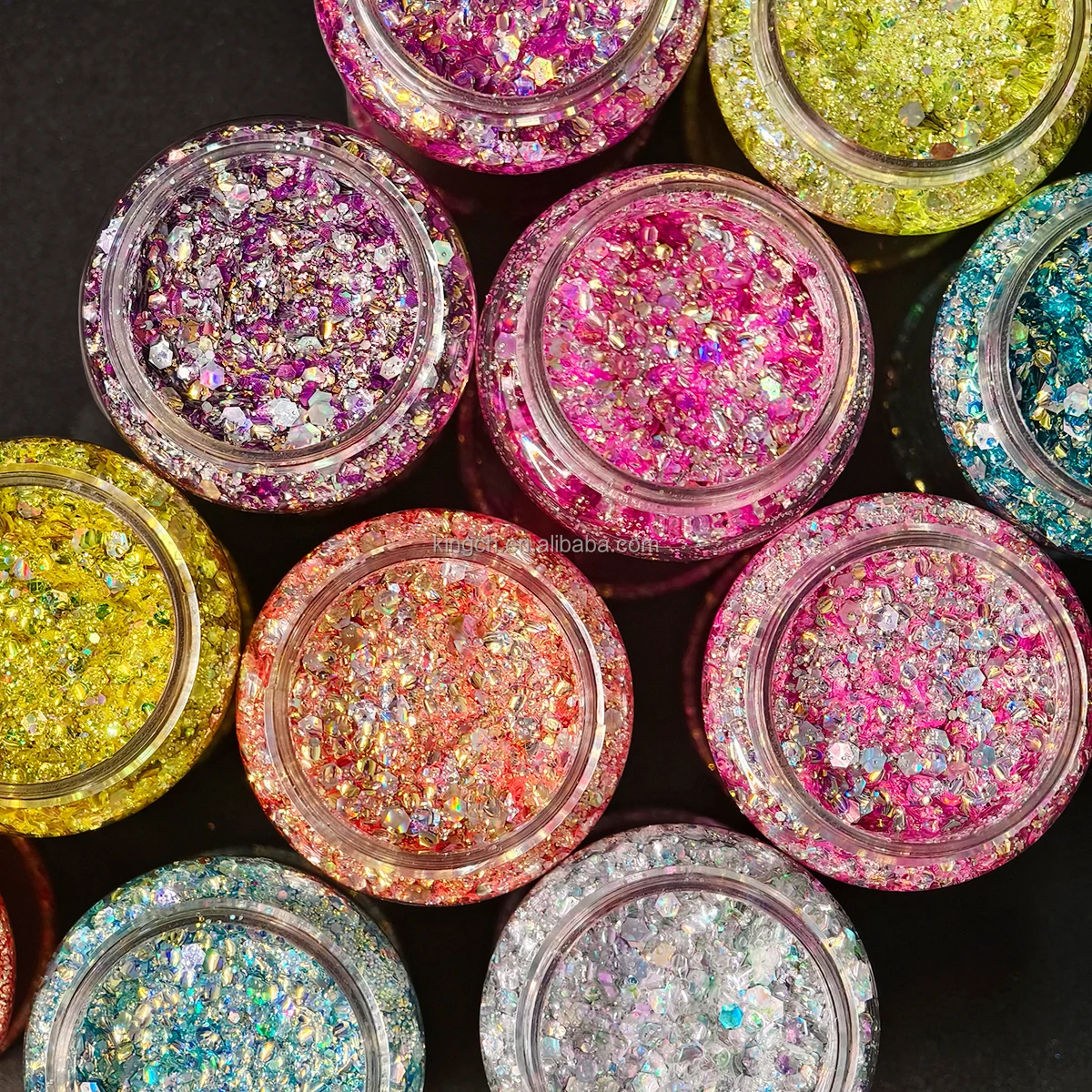 product top selling 2oz shaker shift bubble glitter color changing chunky mix glitter-11