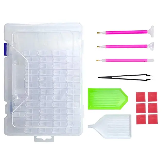 64 Grids Diamond Painting Storage Containers Plastic Beads Nail Art Storage Box Diamond Painting Accessories for DIY Craft