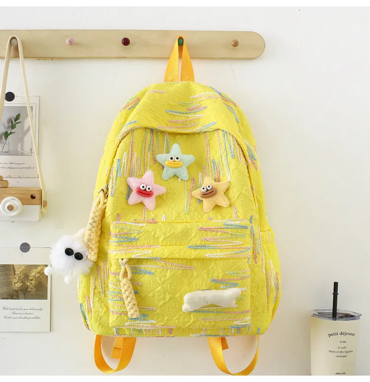 Customized Besder Solid Color Casual Bag Middle School Student Backpack Unisex Backpack