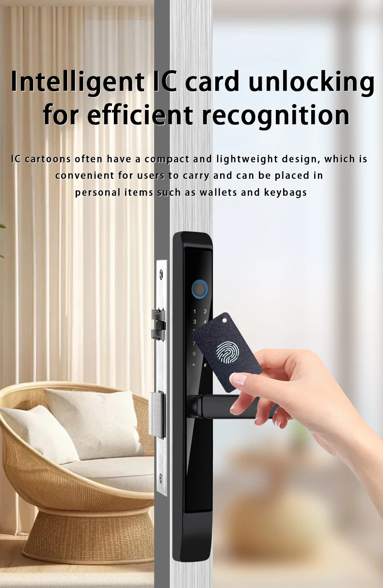 Glomarket Outdoor Aluminum Sliding Door Lock Digital Handle Electronic Ttlock Fingerprint Tuya Waterproof smart Locks