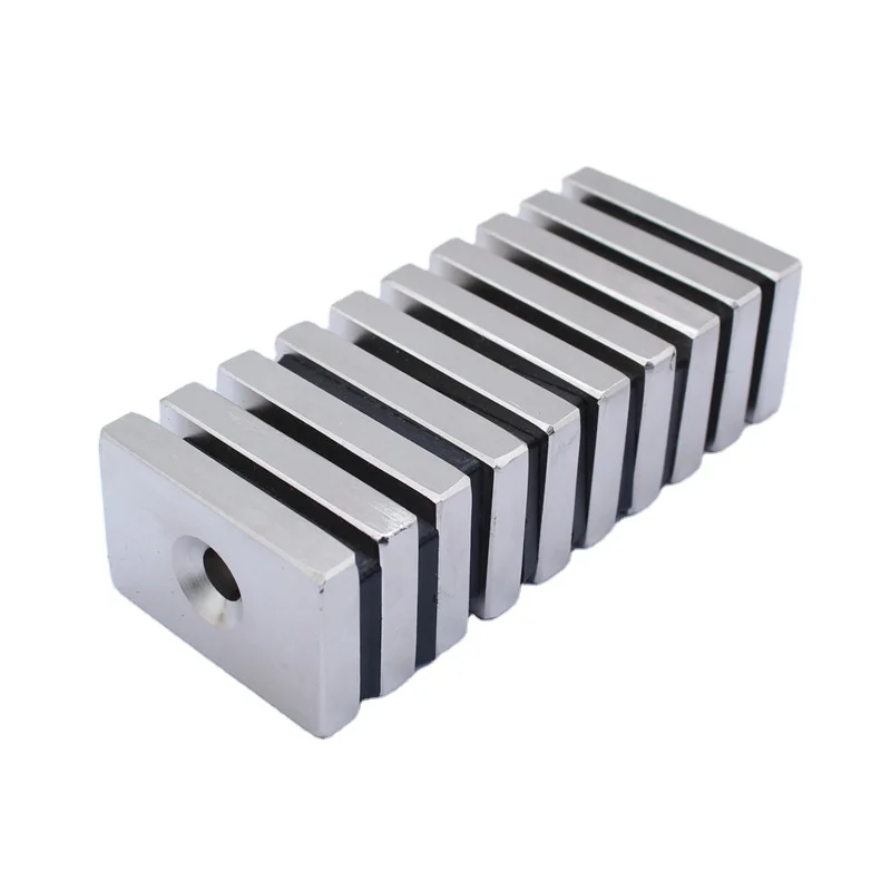 N52 Rare Earth Rectangular Neodymium Magnet with Countersunk Hole