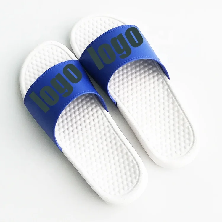 2022 New Design Custom Rubber Massage Sole Slides Sandals With Logo PVC Beach Flip Flop Bath slippers Custom logo Durable