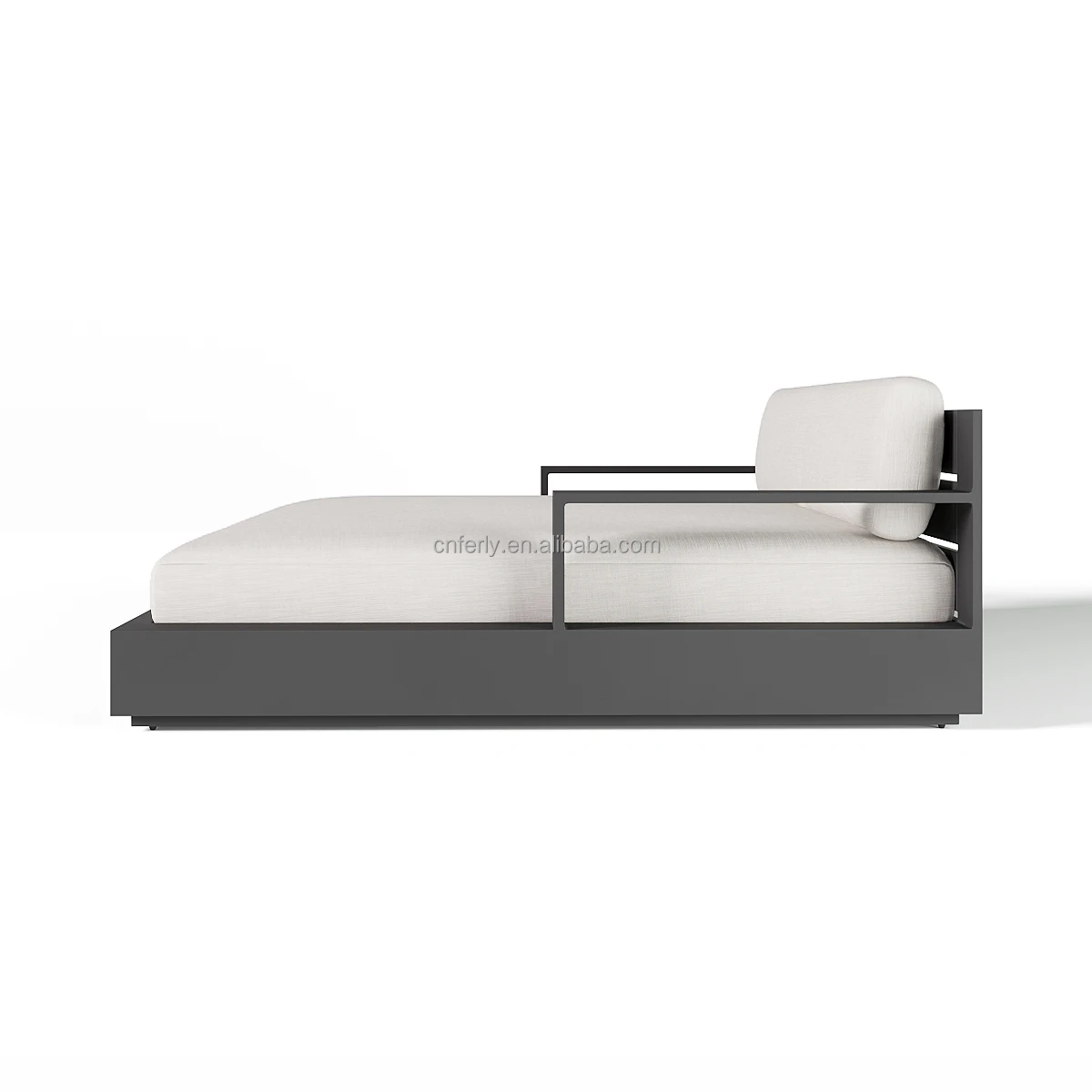 Luxurious New Outdoor Aluminum Sectional Black and White Pool Daybed Versatile Use for Garden Patio Hotels and Villas