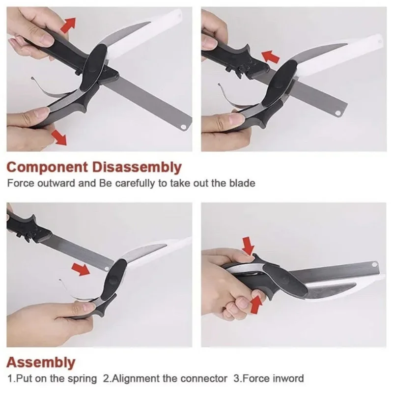 Новый стиль 2024 2 в 1 кухонный резак умный многоцелевой ножницы из нержавеющей стали овощерезка нож для фруктов