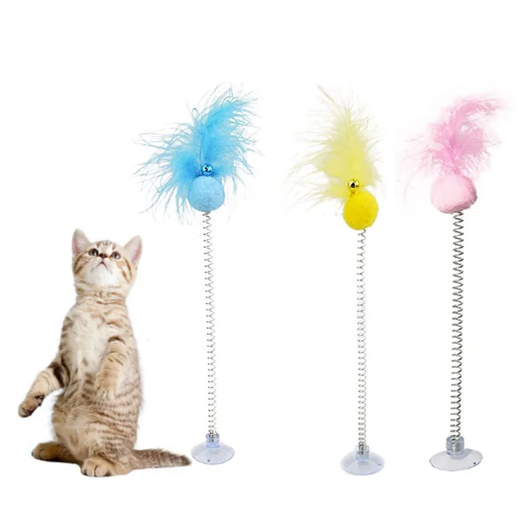 Upets Cat Teaser Toys Retractable Cat Teaser Wand With Suction Cup