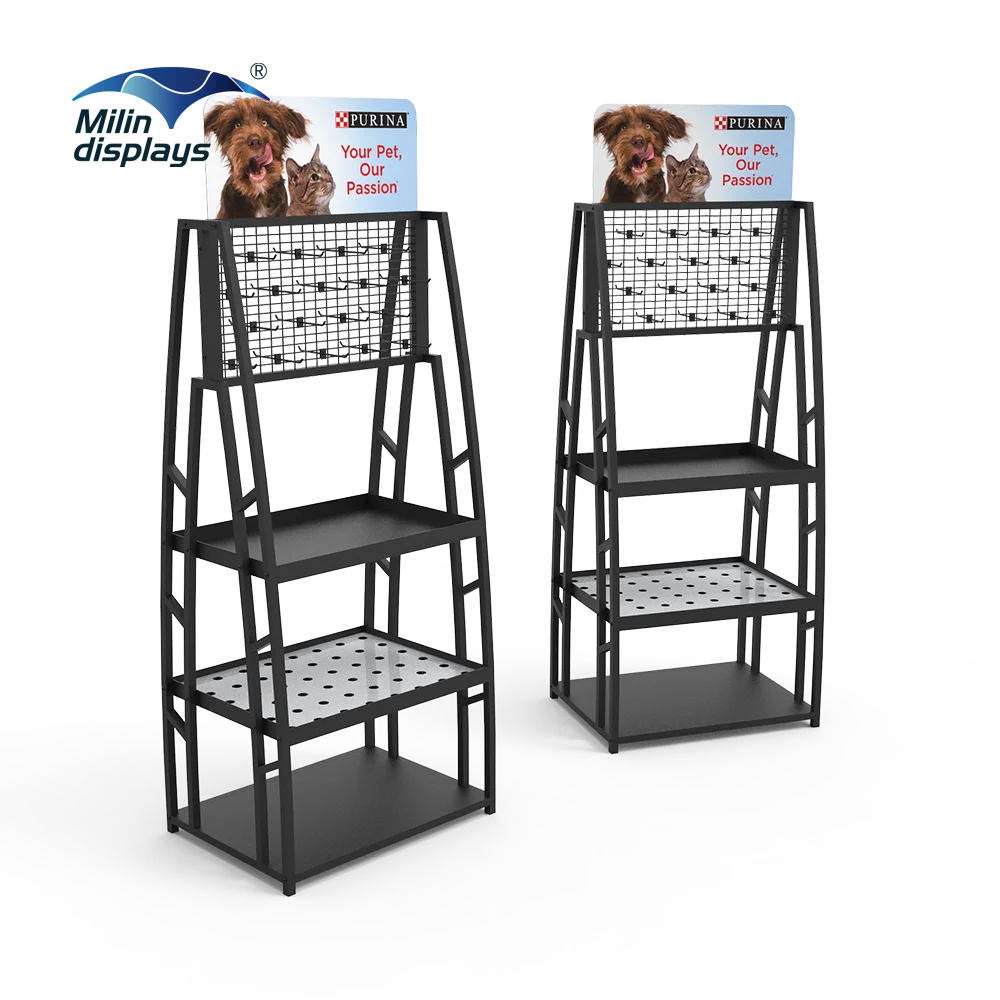 Custom Logo Print Small Goods Book Snack Chip Shelves Supermarket Shelf Advertise Display Rack Supermarket Shelves Display Stand