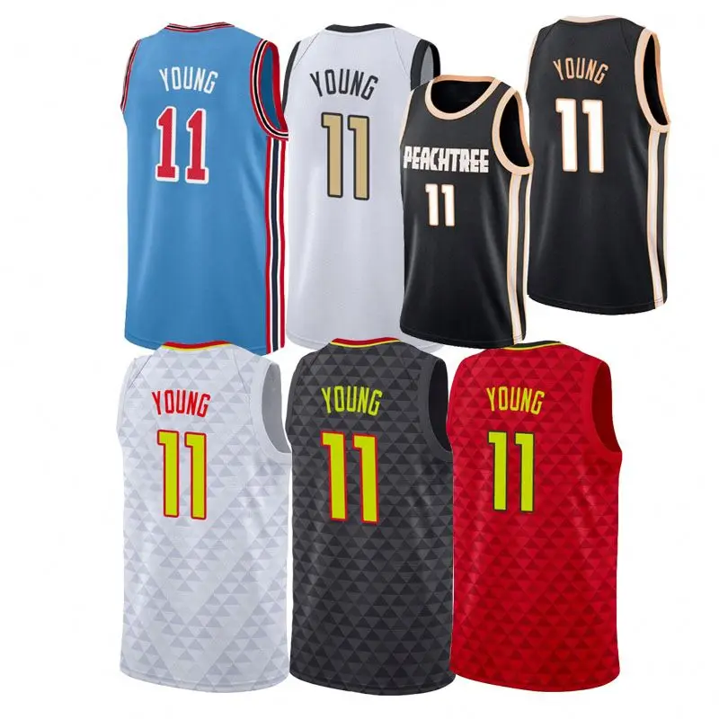 Wholesale Cheaper Embroidered Men 11 Trae Young Basketball Jersey  Basketball Vest Mesh Sports Uniform Wholesale From m.