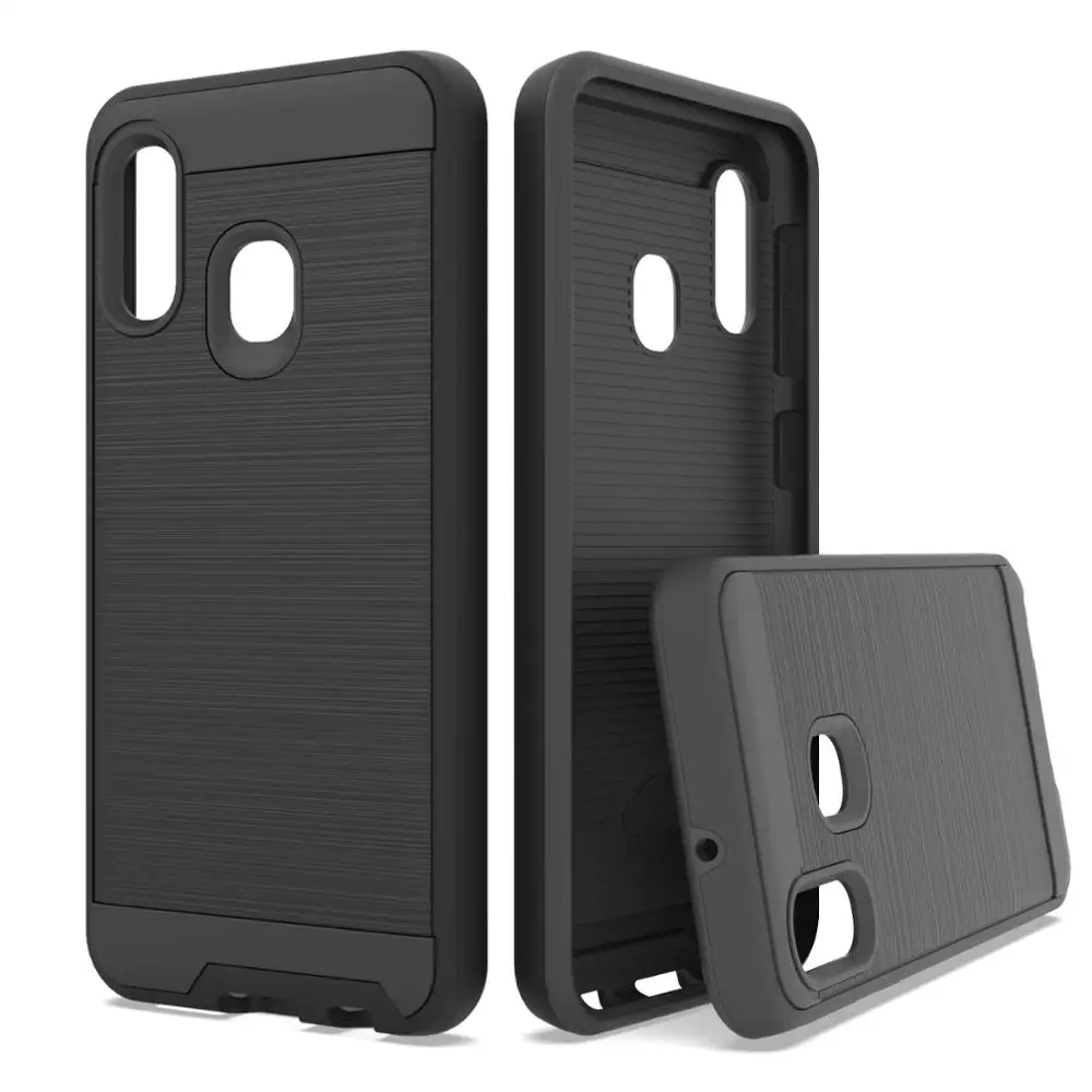 Factory cheap price 2 in 1 hard PC tpu brushed cell phone case for Samsung A20 A30 A10e A20e