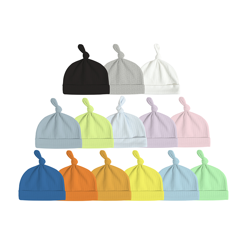 Оптовая продажа повседневные зимние теплые вязаные детские шапки с узлом зимняя шапка для