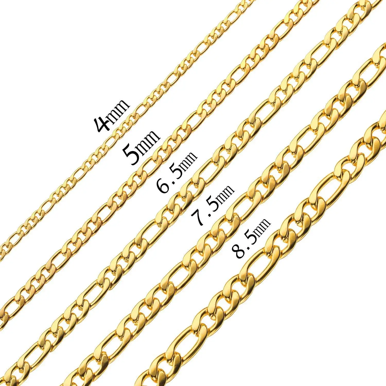Filled Figaro Chain Choker Necklace 