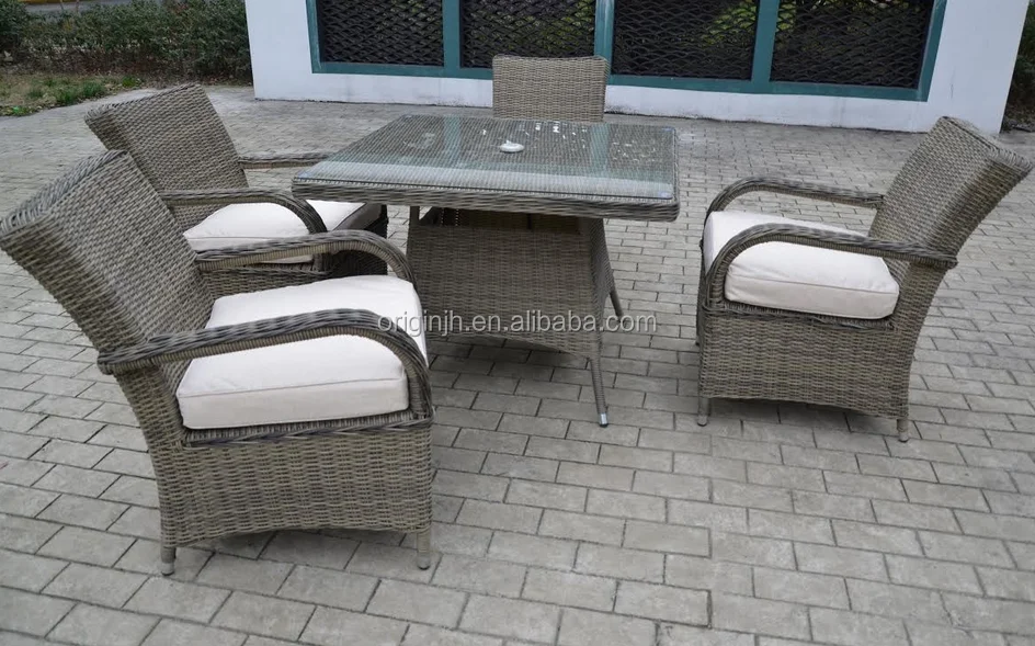 Outdoor Seater Glass Top PE Rattan Wicker Furniture