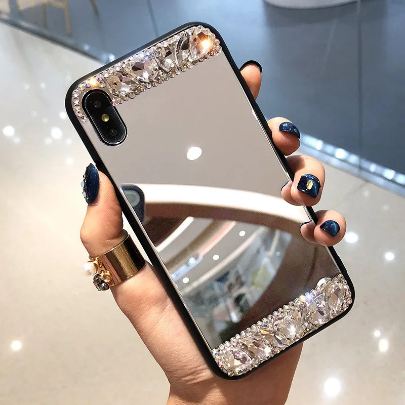 Capa Espelhada 3d Diamante E Glitter,Para Iphone 12 Mini Pro Max,Xs Xr X 11  Pro Max 7 8 Plus - Buy Para Iphone Caso 11 Pro Max,Para O Iphone 12 Pro  Caso,Para
