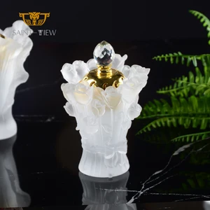 Manufacturer Gold Floral Glass Candle Bakhoor Burner Crystal Table Centerpieces for Wedding