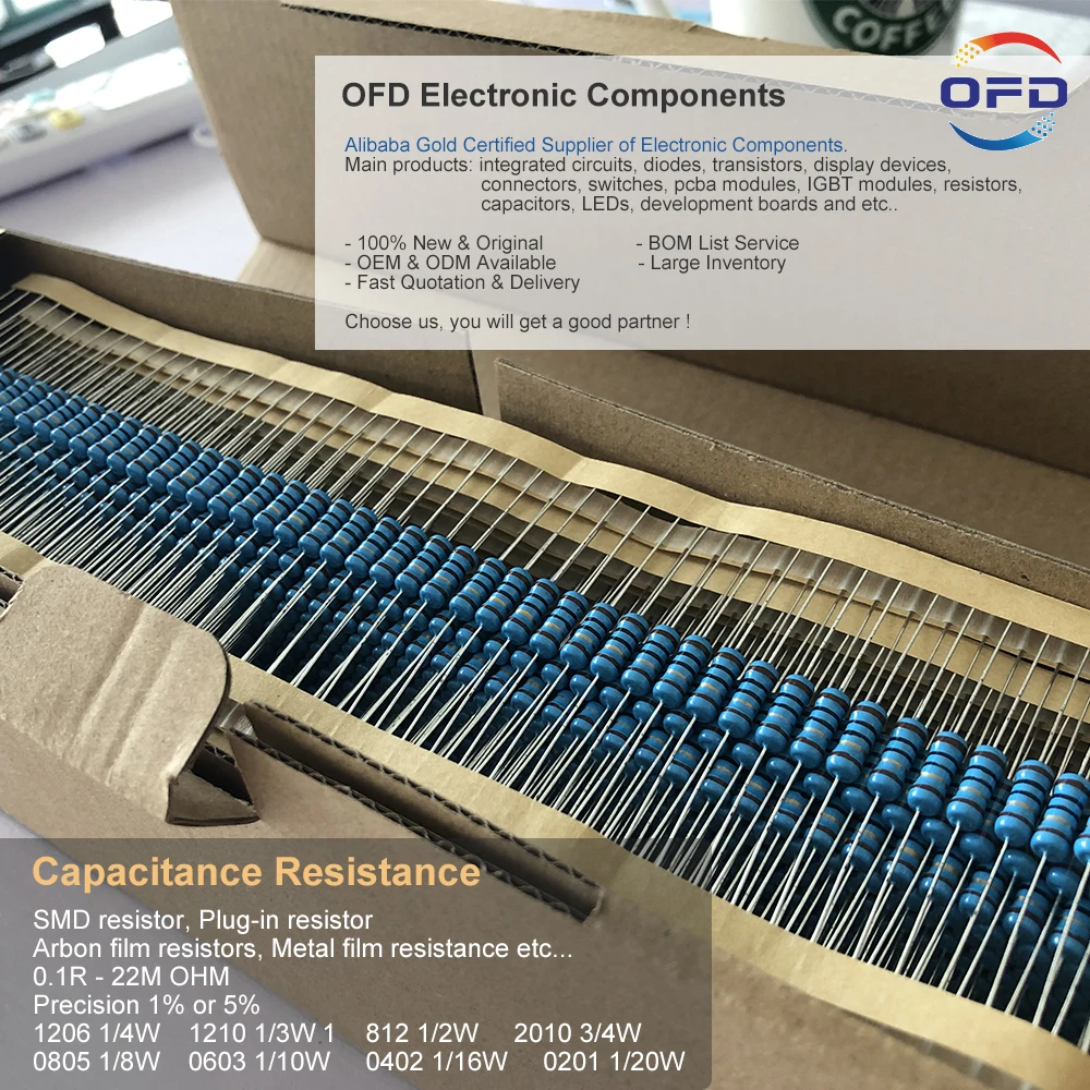 Electrical Resistance Manufacturer 1/8w 1/6w 1/4w 1/2w 5 1 Ohm Carbon