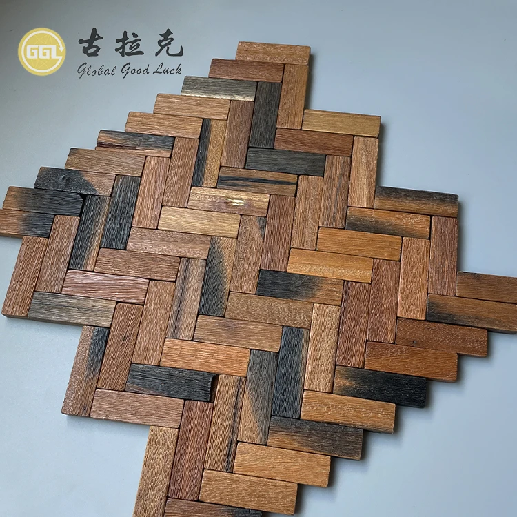 Wall And Floor Decoration Herringbone Wood Flooring Wall Mosaic Tile factory