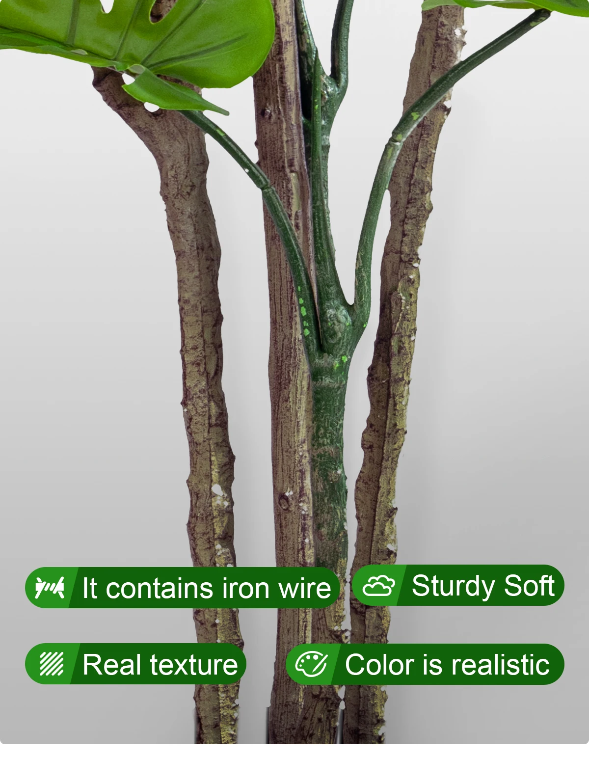 Modern Large Monstera Artificial Trees Realistic Silk Plastic Grass Faux for Indoor Outdoor Hotel Office Decor UV Landscape manufacture