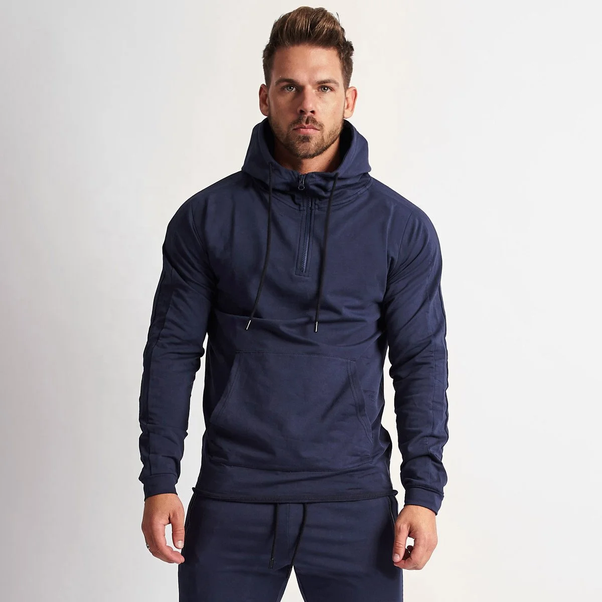 Custom logo Printed New Design Men Training Hoodie Sports Gym Wear Clothing Solid Fitness Hoodies