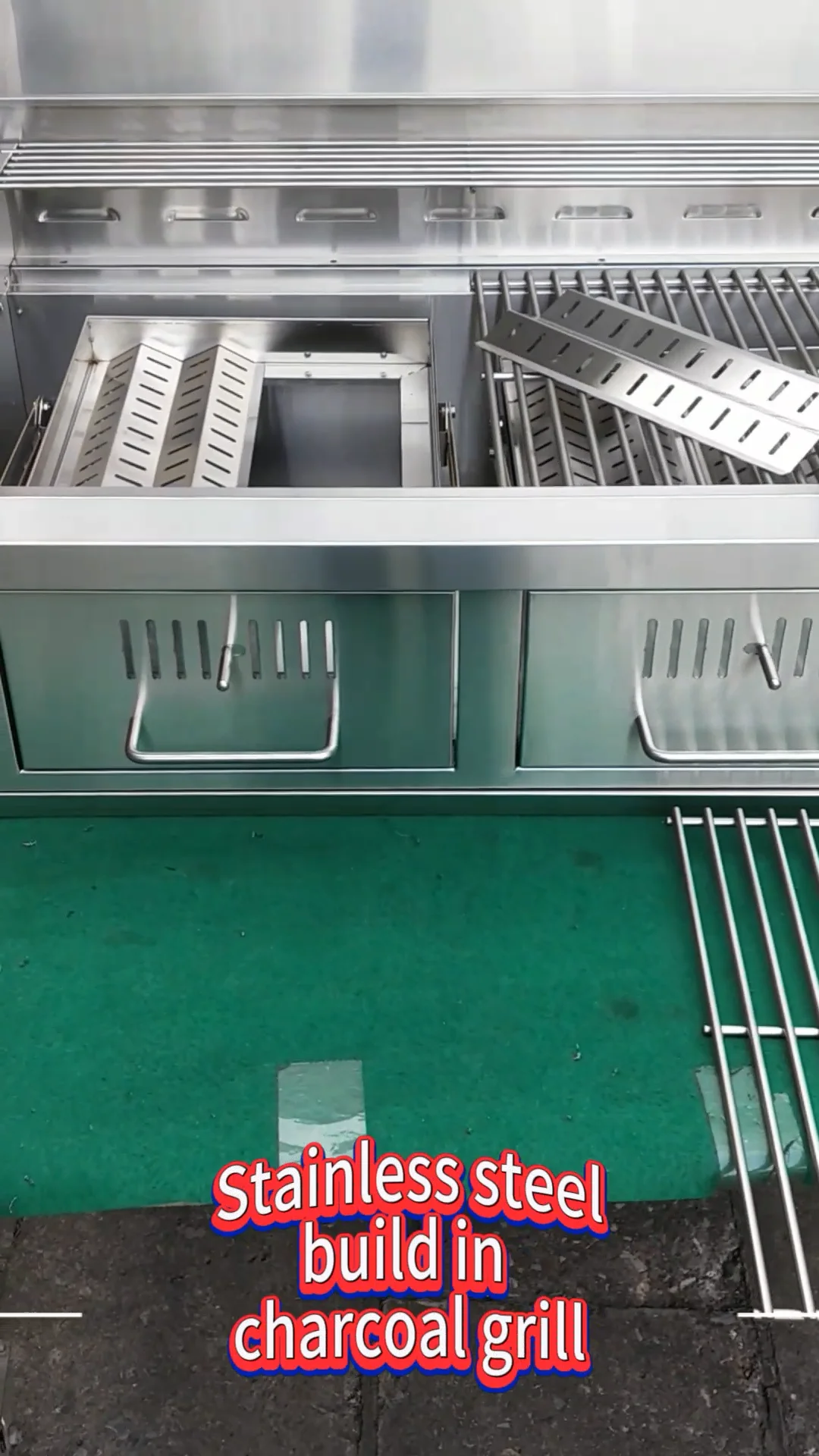 Stainless Steel Outdoor Kitchen Built In Barbecue Grill Charcoal Bbq