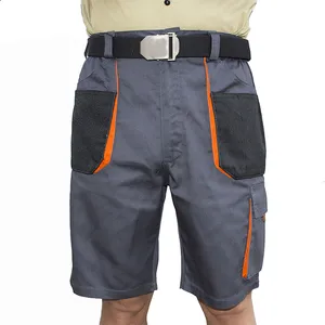 Polyester Cotton Cargo Shorts Men Multi Pocketed Baggy Heavy Duty Work Shorts Waterproof Engineering Technical Work Wear