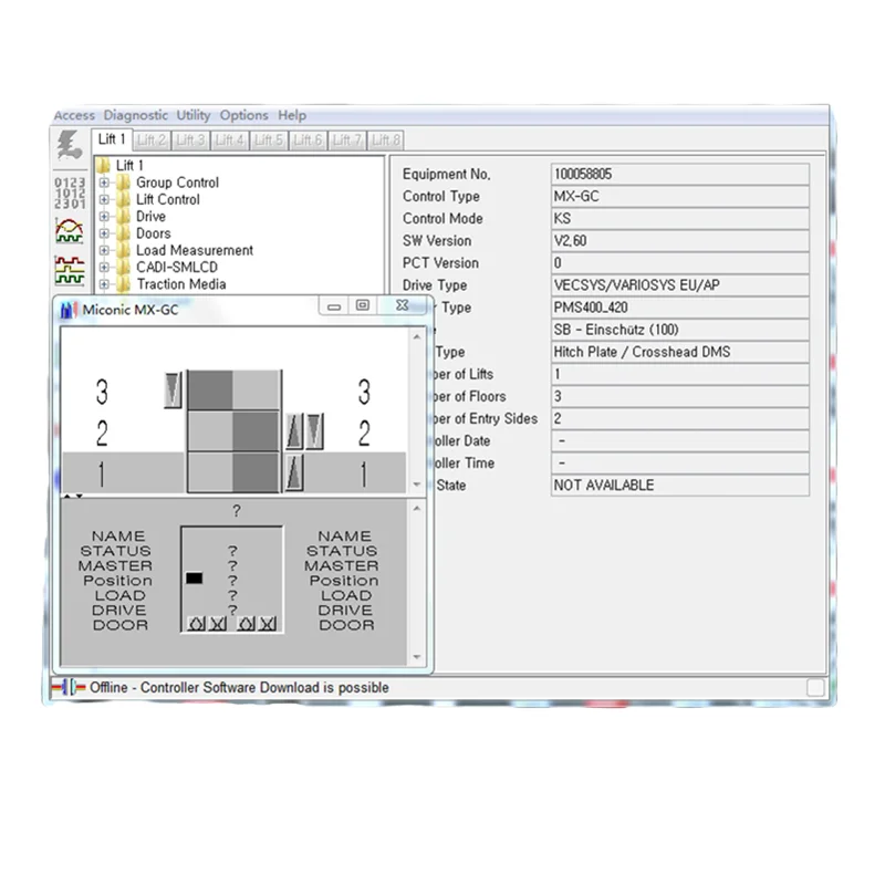 Modern Design Elevator Service Tool with 3300 5500 7000 Modify Program for Apartment Lift Parts