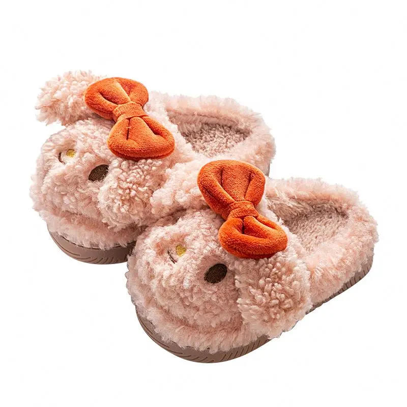 2021 новейший дизайн; Детские пушистые меховые повседневные меховые тапочки с медвежонком; Тапочки для детей