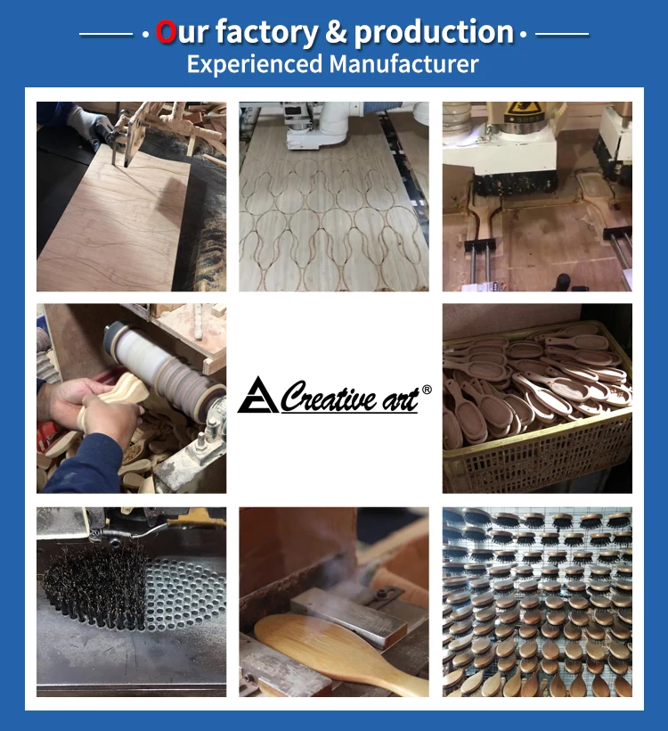 Custom Packing Bamboo Wood Hair Brush Biodegradable Environmentally