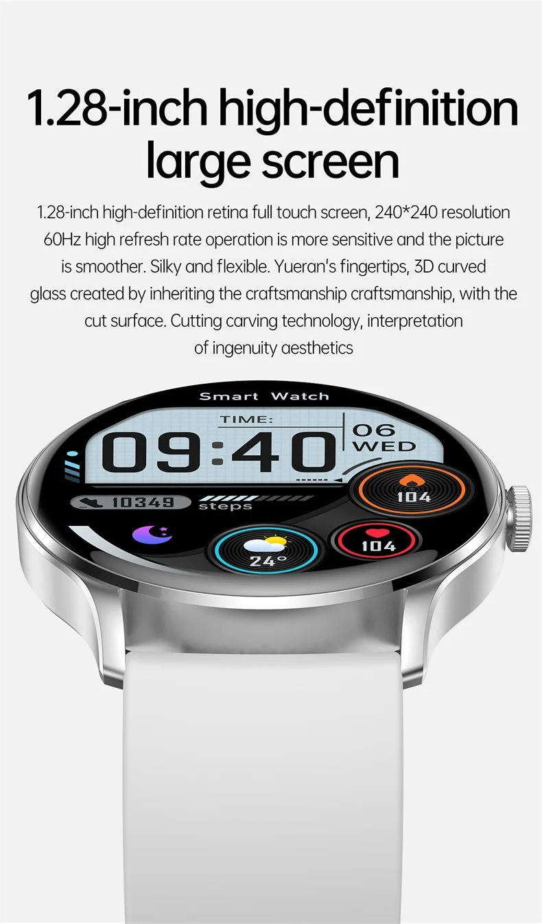 New Fashion Women HK33 Smart Watch for Lady 1.28" HD Round Display Health Monitor BT Call NFC Sport Reloj Smartwatch (3).jpg