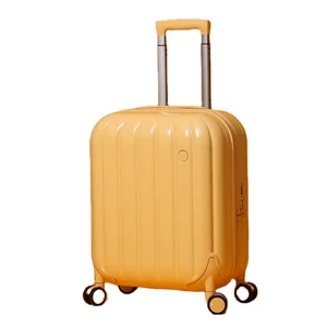 Classic Vintage Carry-on Trolley Suitcases Genuine PU Leather Pink TSA Lock Retro Trunk Trolley Luggage