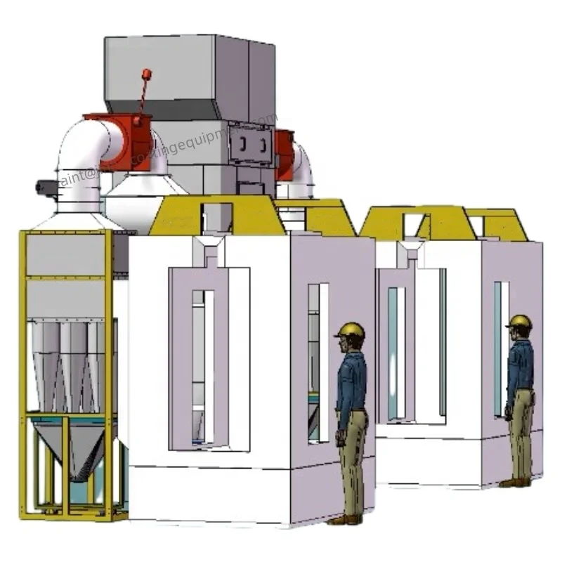 Automatic Multi-Cyclone Powder Spray Booth PLC Core Components Metal Equipment Coating Production Line Recycling Painting