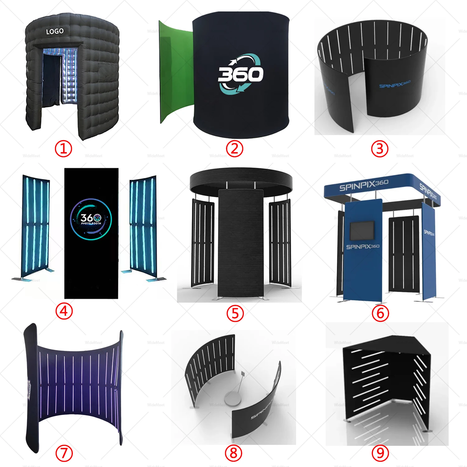 RGB Led Lighting 360 Photo Booth Enclosure Backdrop Photobooth 360 Vogue Enclosure for Sale