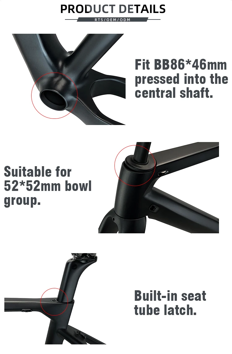 2023 New Arrival Bike Parts Carbon Fiber Bike Frame Road Bike Carbon