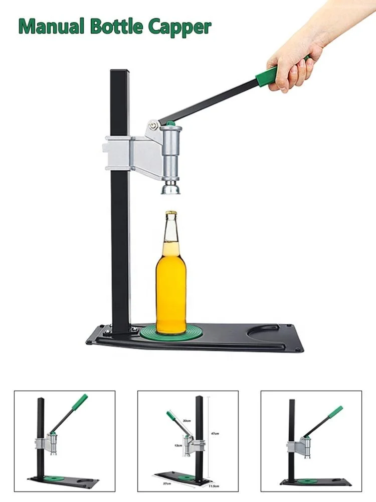 Профессиональная зеленая Автоматическая верстака ручная банка для пивных бутылок для домашнего пивоварения Кепка для соды