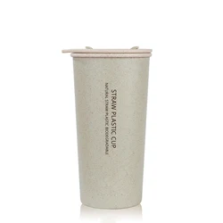 2241J 400 мл индивидуальная цельная биоразлагаемая многоразовая пластиковая чашка для питья с двойными стенками бутылка из пшеничной соломы кружка для кофе