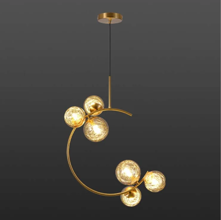 Original Factory Dining New Design pendant Lights 5 heads Lighting Chandeliers Modern Glass Pendant