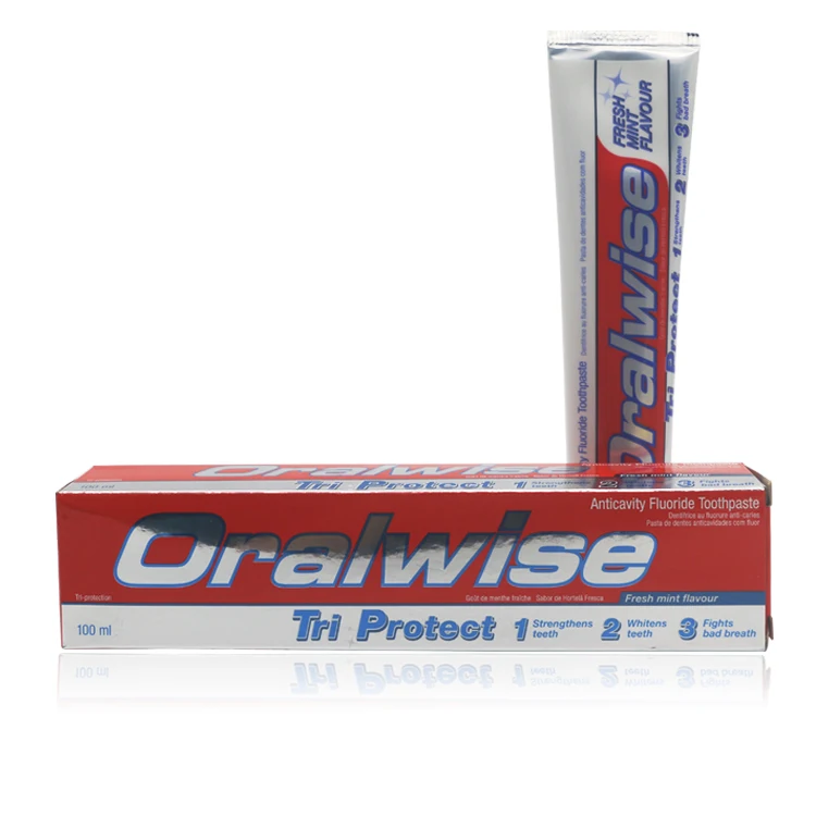 Фирменные производители добавляют фторидную трехцветную зубную пасту с мятным вкусом антиполостная зубная паста для свежего дыхания