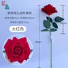 Rosa de terciopelo de un solo tallo, cabeza curva, rojo brillante