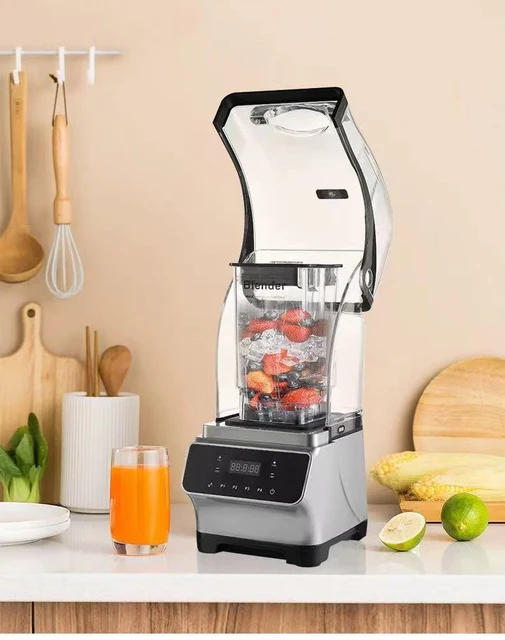 Industrial Heavy Duty 1800W Sound Proof Digital Strong Commercial Quite Blender Ice Smoothie Maker