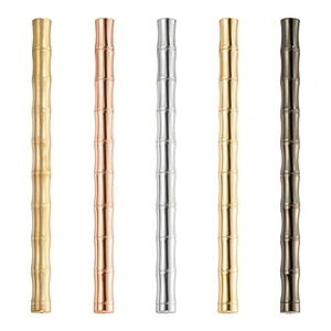 Luxury Customizable Logo Ballpoint Pen Distinctive Metal-Bamboo Aesthetic Brass Material Smooth Writing for Business Hotel Gift