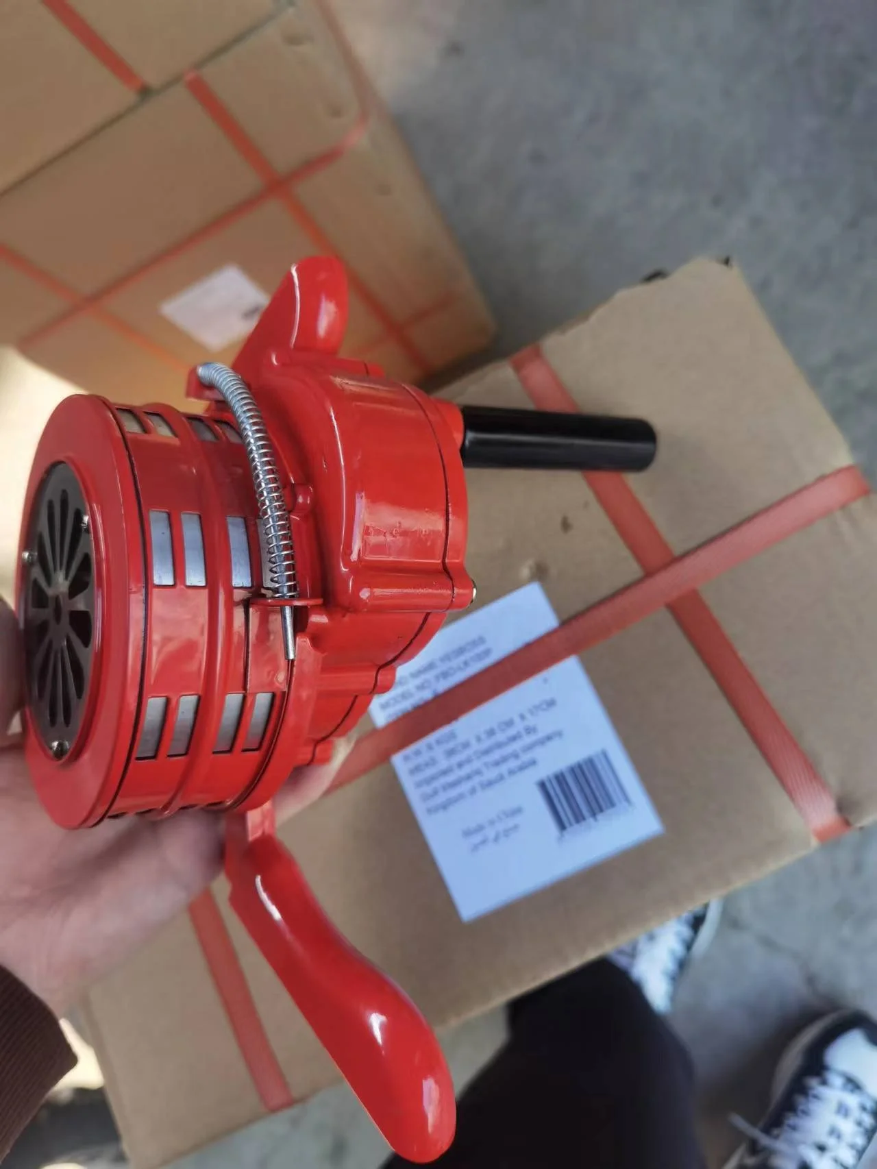 Sirène Alarme 220V Puissante Sirène Extérieure Alarme 120dB Rouge Moteur Fil Sirne Metal Corne Industrie Bateau Alarme Ruikalucky 85291947